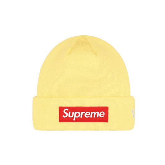 Supreme beanie box logo fw22 pale yellow | The Valley Store PH