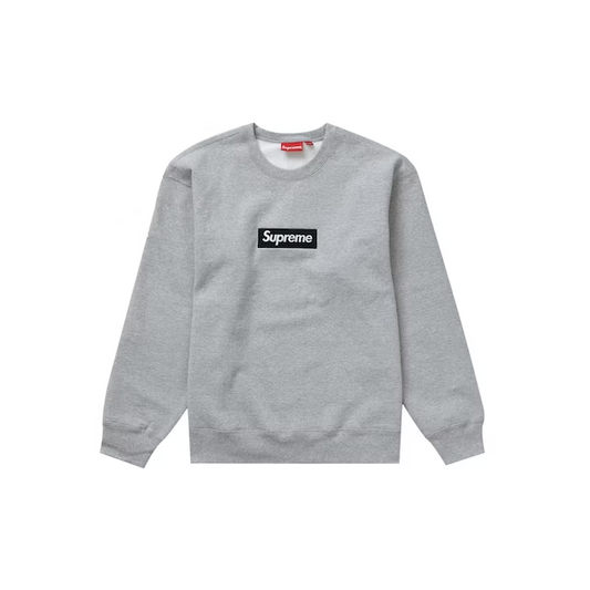 Supreme crewneck box logo fw22 heather grey | The Valley Store PH