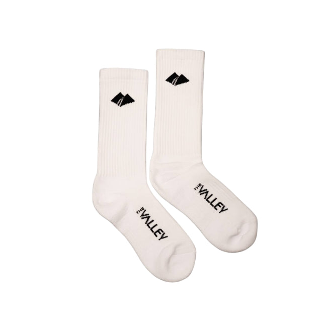 The Valley Socks White Logo